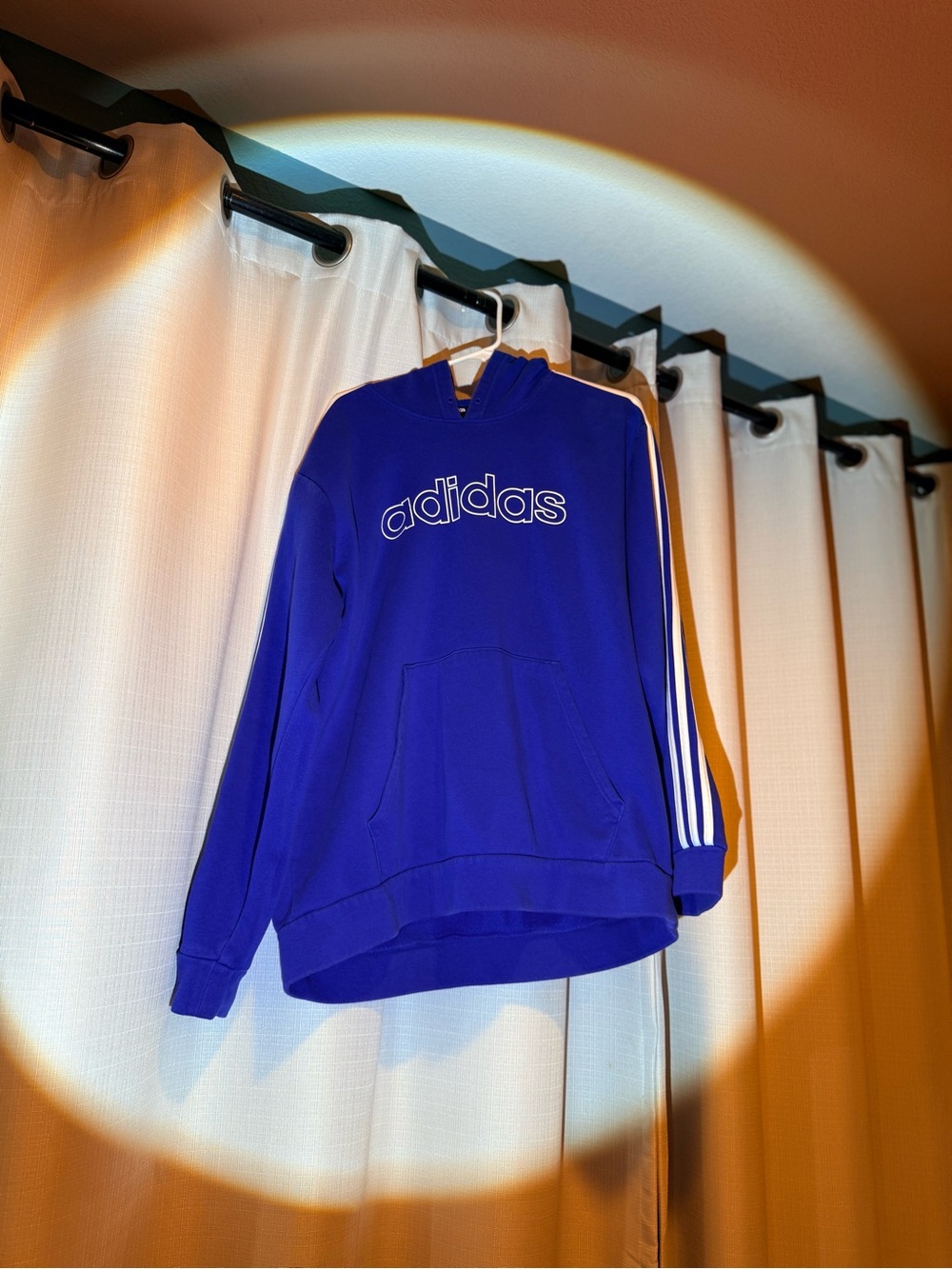 adidas Royal Blue Zip-Up Hoodie with White Stripe